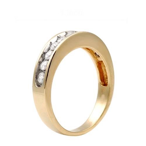 10-STONE .50CT GENUINE DIAMOND CHANNEL RING SOLID 10K GOLD